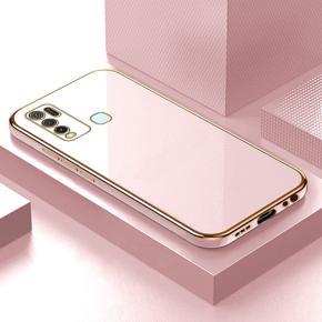 Hontinga for Vivo Y50 Luxury 6D Plating Soft Casing Silicone Square Frame Phone Case Shiny Bling Back Cover