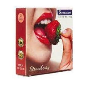 Sensation Strawberry Condom Full Box 2 (pack)- 6pcs Condom