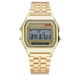 Men Women Waterproof Digital Display Square Dial Alarm Stopwatch Wrist Watch