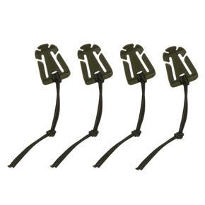 4pcs MOLLE Web Dominators with Elastic String, durable Tactical Strap Management Tool, Backpack Accessories, Tactical Gear Clip, Multipurpose Fastener (OD green, 4pcs)