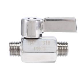 ARELENE 316 Stainless Ball Valve - 1/4 Inch NPT Thread Male Small Mini Ball Valve (1/4Inch Male&Male)