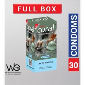 Coral - 3 Ice Cream Flavors Lubricated Natural Latex Condom - Full Box - 3x10=30pcs