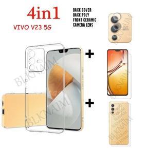 Vivo V23 5G 4-in-1 Combo Pack (Full Screen Protector Ceramic Matte +Camera Lens Protector Film + Back Poly + Camera Protection Cover)