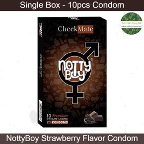 NottyBoy Condom - CheckMate Chocolate Flavored Condom - Single Pack contains 10pcs Condom (Made in India)