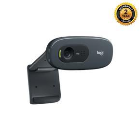 Logitech C270 HD Webcam, HD 720p/30fps, Widescreen HD Video Calling, HD Light Correction, Noise-Reducing Mic - Black