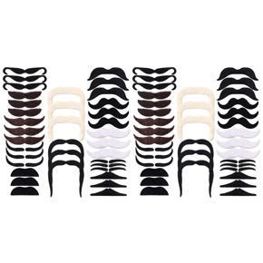 QUANBU 72 Pack Self Adhesive Fake Mustaches Novelty for Year's Eve Party Supplies