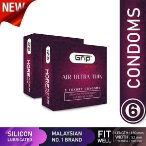 Grip Unlimited Air Ultra Thin condom for Men (2 pack)