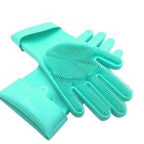 High Quality Silicone Dish Washing Kitchen Hand Gloves - Multicolor