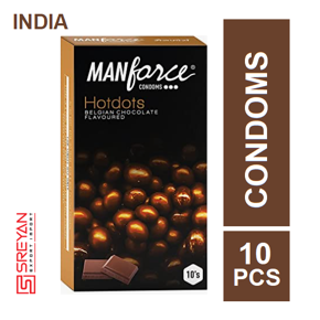 Manforce Premium Hotdots Belgian Chocolate Condoms with Bigger Dots - 10 Pcs Pack(INDIA)