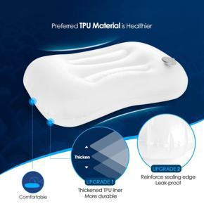 Inflatable Camping Pillow Portable Inflatable Pillow with Removable Case for Camping Hiking Backpacking Blue