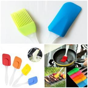 Silicone Spatula and Pastry Brush Set Special for Cake Mixer, Cooking, Baking, Glazing - Set of 1 (Multicolor)