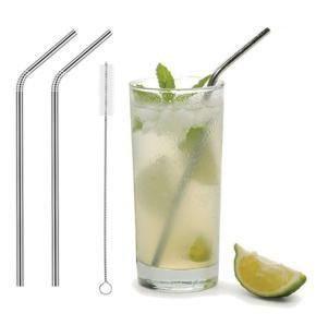 mm Stainless Steel Reusable Drinking Straws With Cleaning Brush