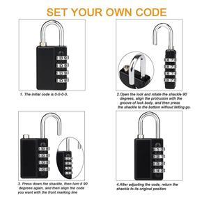 ARELENE 4 Digit Padlock, 2 Pack Combination Lock with 2 Key for School Gym Locker, Sports Locker, Fence, Toolbox, Case