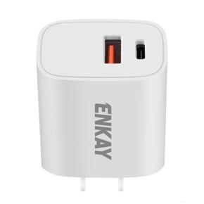 Hat-Prince ENKAY US Plug QC 3.0 + PD 20W Power Adapter USB-C + USB-A Super Fast Charging Portable Travel Charger