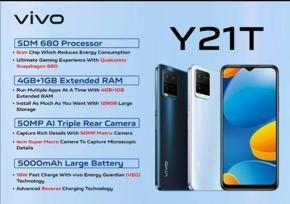 Vivo Y21T ||  4GB + 1GB Extended RAM 128GB Rom || 5000mAh Battery