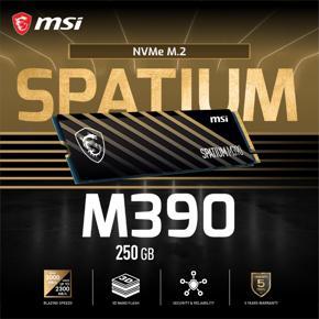 MSI SPATIUM M390 250GB PCIe Gen3x4 NVMe M.2 2280 SSD