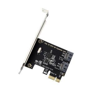 6GB Interface Desktop Pci-e to Sata3.0 Expansion Card Sata 3.0 Adapter Card - black