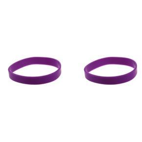 BRADOO 2X Fashion Silicone Rubber Elasticity Wristband Wrist Band Cuff Bracelet Bangle Purple