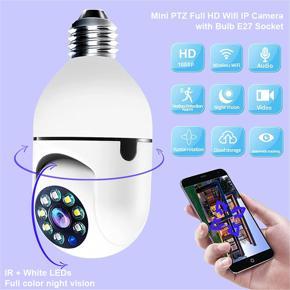 1080P PTZ Wifi IP Camera Mini Plus E27 Bulb Camera Security Surveillance for Smart Home Monitoring CCTV Camera