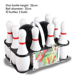 XHHDQES 1 Set Bowling Set for Kids & Adults 2 Ball with 10 Pins for Family Kids and Adults Backyard Skittles