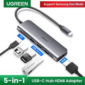 UGREEN USB C Hub 6 in 1 Type C to HDMI 4K, 2 USB 3.0 Ports, SD TF Card Reader, 100W PD Charging Adapter Dock Station for MacBook Pro Air 2020 2019 2018, iPad Pro 2020/2018, Samsung Galaxy Note 10 S10 