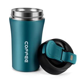 Double Drink Coffee Mug/Cup 400ml Portable Stainless Steel Travel Vacuum Insulated with straw Lid