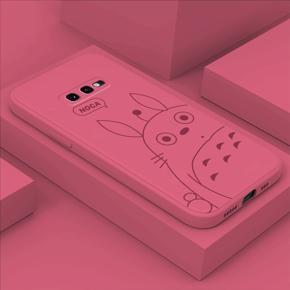 Hontinga for Samsung S10E Case Cartoon Cute Totoro Pattern Back Cover Soft Square Edge Liquid Silicone Phone Cases