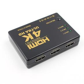 4K*2K 1080P Switcher HDMI Switch Selector 3x1 Splitter Box Ultra HD for HDTV - black