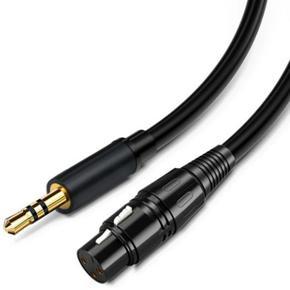 BRADOO Audio Cable for Canon XLR Female to 3.5 Jack Male Aux Connector Gold Plated for Instrument Guitar Mixer Amplifier Bass