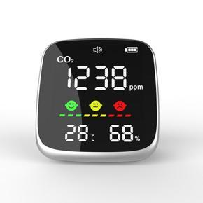 XHHDQES Air Quality Monitor Detect CO2,Temperature Humidity ,Manual Set Alarm Threshold and Turn On/ Off CO2 Alarm Sound