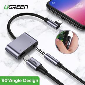 【Buy One Send Two 】Ugreen USB C to Jack 3.5 Type C Cable Headphone Jack Adapter USB Type C 3.5mm AUX Earphone Converter For Huawei P20 Pro Xiaomi 6 8 9 se Note Smartisan nut 3