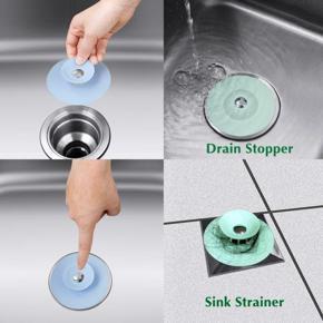 Creative Silicone Tub Drain Stopper/Strainer/Hair Catcher,2 in 1 Stop & Filter - Random Colors