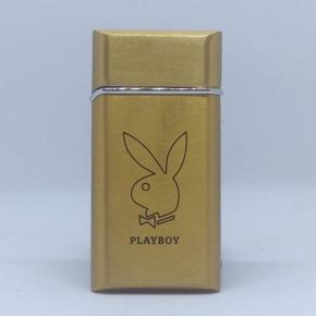 Playboy Mini Size Windproof Green Flame Refillable Jet Lighter - Gold