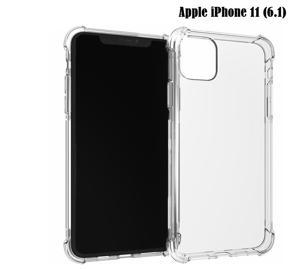 For Apple iPhone 11 (6.1) Luxury Airbag Crystal Clear Soft Rubber Silicone Transparent TPU Back Case