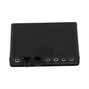 Audio Output Adapter External Sound Card 6 Channel 5.1 SPDIF USB Optical Card - Black