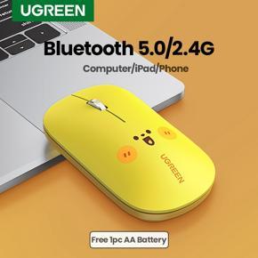 UGREEN Bluetooth 5.0 2.4G Wireless Mouse with Battery with USB Mini Receiver for Laptop PC Office Home Work