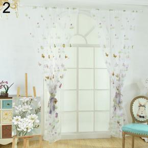 Romantic Tulle Butterfly Window Curtain Home Valance Door Room Divider Decor