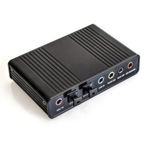 6 Channel External Sound Card Optical S/PDIF Audio Adapter 5.1 Surround Sound - Black