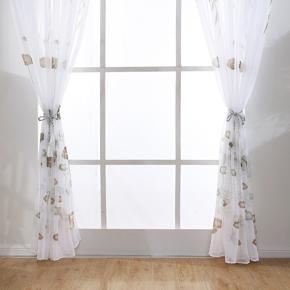 Lotus Leaf Embroidery Window Curtain Tulle Voile Sheer Drape Living Room Decor