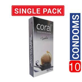 Coral- Vanilla Flavored Lubricated Condom - Single 10pcs Pack