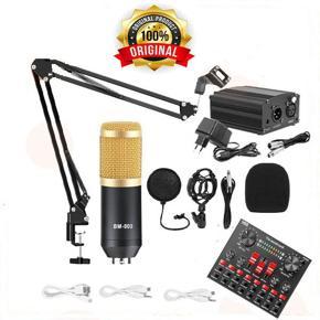 BM800 Microphone Kit Condenser Sound Recording Microphone With Phantom Power  & Sound Card V8S For Radio Broadcasting Singing Recording KTV Karaoke Mic