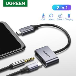 UGREEN USB-C to 3.5 AUX audio and Type-C charging adapter converter for Huawei P40/P40 Pro, P20/P20 Pro, Mate 20 Pro, Mate 30 Pro, Mate 40 Pro, Nova 5,5 Pro