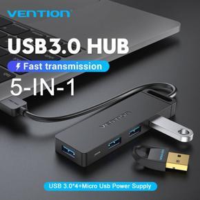 Ventilated USB 3.0 Hub 5 in 1 USB 3.0*4 Distributor High Speed OTG for PC Laptop Mouse Keyboard USB Stick