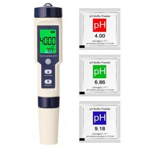 GMTOP 5 in 1 Professional Multi-parameter Combo Testing Meter PH/EC/TDS/Salinity/Thermometer Digital Multi-Function Tester Water Quality Tester