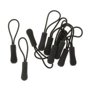 10 Anti-slip zipper puller, zipper, zipper extension trailer, practical and robust for back pack, jacket, etc.- Black