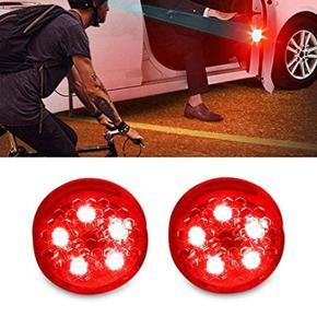 2pcs Wireless Car Door LED Warning Light Red Strobe Flashing LED Door Open Safety Flicker