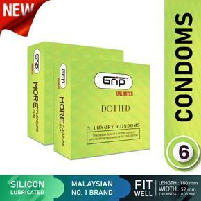 Grip Unlimited Dotted condom for Men (2 pack)
