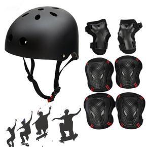 Helmet with 6pcs Elbow Knee Wrist Pads Outdoor Skating Skateboard Cycling Sports for Youths Kids Children Teen Protective Gear Safety Scooter