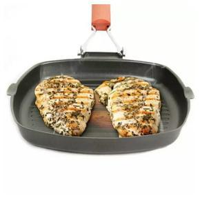 Non-Stick Square Grill Pan Wooden Handle