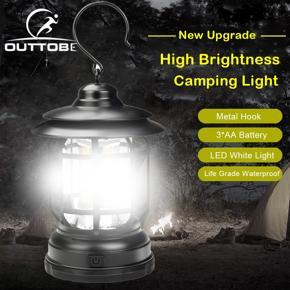 Outtobe Camping Lights Lanterns Brightest LED Light Retro Multi-function Lantern Portable Hanging Lamp Waterproof Tent Bulb Emergency Lighting for Power Failure Outages BBQ Hiking Indoor And Outdoor